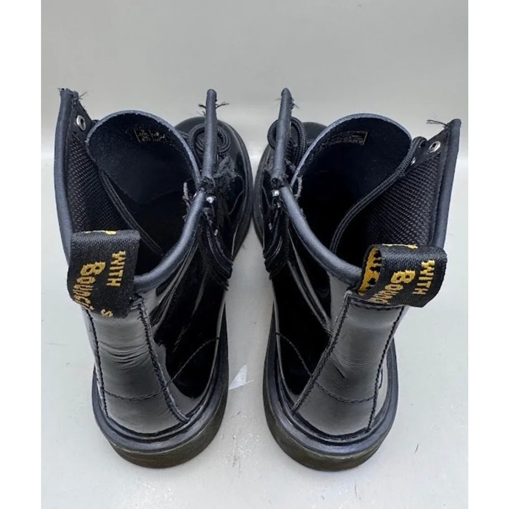 Dr. Martens 1460 J Patent Leather Lace-Up Boots Black Youth JY004 – Size 4